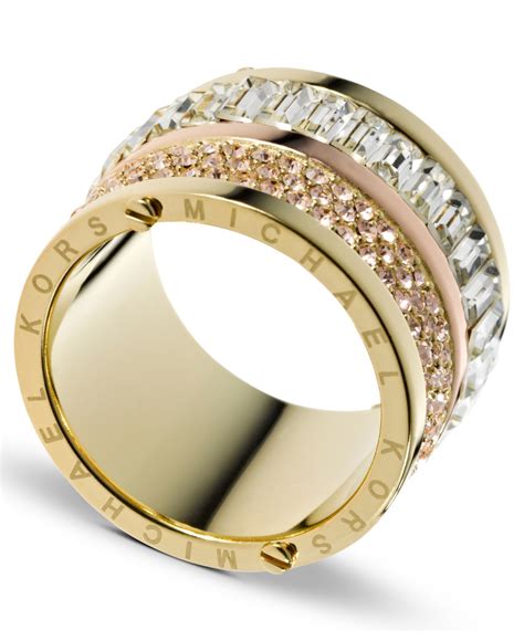 michael kors gold barrel ring|Gold.